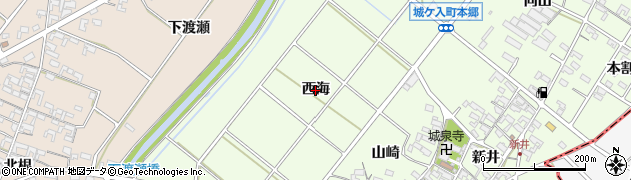 愛知県安城市城ケ入町（西海）周辺の地図