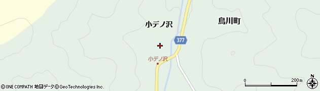 愛知県岡崎市鳥川町（小デノ沢）周辺の地図
