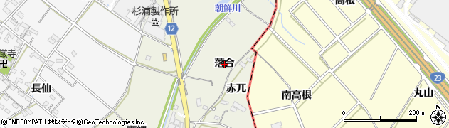 愛知県西尾市米津町（落合）周辺の地図