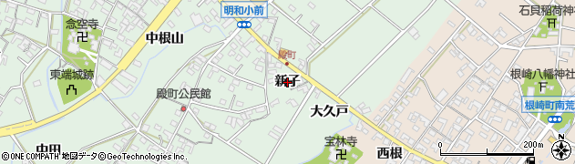 愛知県安城市東端町（新子）周辺の地図