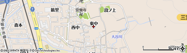 京都府宇治市莵道（東中）周辺の地図