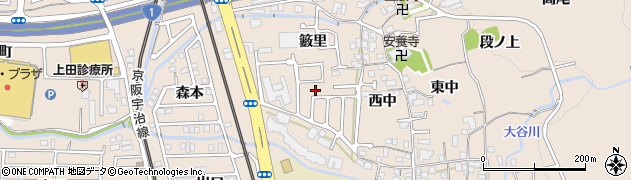京都府宇治市莵道（籔里）周辺の地図