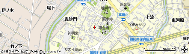 愛知県岡崎市福岡町（居屋敷）周辺の地図