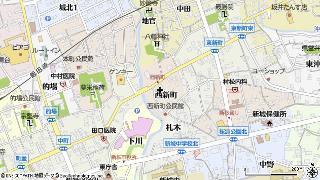 〒441-1373 愛知県新城市西新町の地図