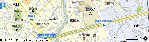 愛知県岡崎市福岡町（東河原）周辺の地図