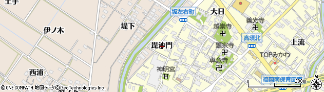 愛知県岡崎市福岡町毘沙門周辺の地図