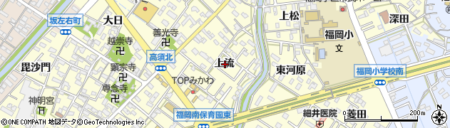 愛知県岡崎市福岡町上流周辺の地図
