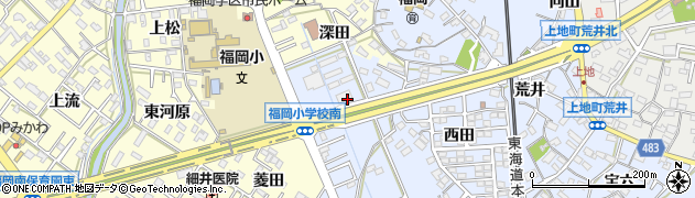 愛知県岡崎市上地町（赤菱）周辺の地図