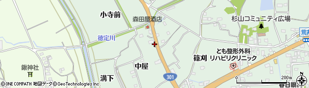 愛知県新城市杉山（中屋）周辺の地図
