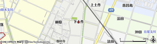 愛知県岡崎市福桶町（下土作）周辺の地図