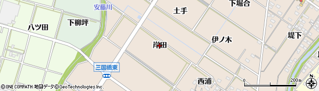 愛知県岡崎市国正町（岸田）周辺の地図