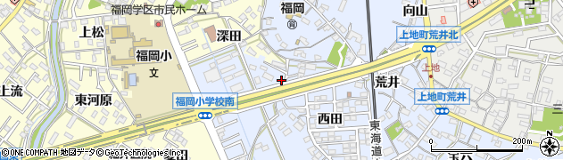 愛知県岡崎市上地町赤菱5周辺の地図