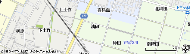 愛知県岡崎市上三ツ木町（法田）周辺の地図