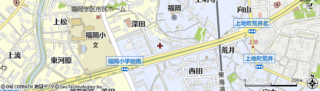 愛知県岡崎市上地町赤菱4周辺の地図