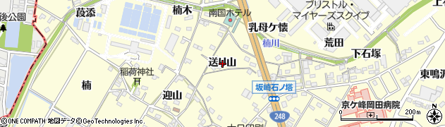 愛知県幸田町（額田郡）坂崎（送り山）周辺の地図