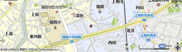愛知県岡崎市上地町赤菱2周辺の地図