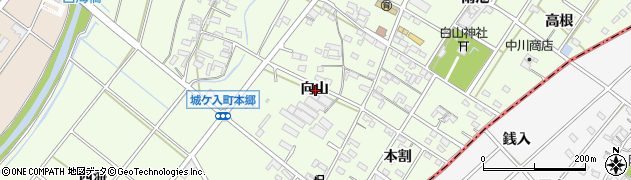 愛知県安城市城ケ入町向山周辺の地図