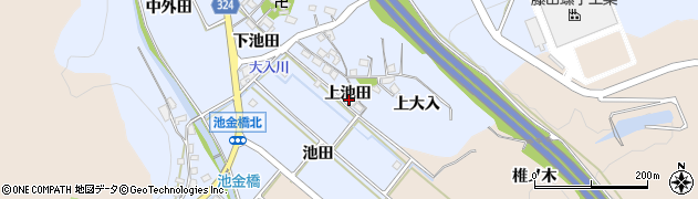 愛知県岡崎市池金町上池田周辺の地図