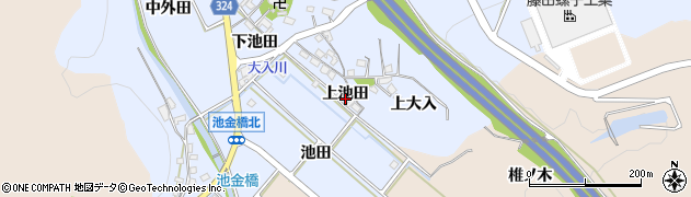 愛知県岡崎市池金町（上池田）周辺の地図
