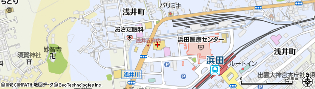 ブックセンタージャストプラス　ゲオ浜田店周辺の地図