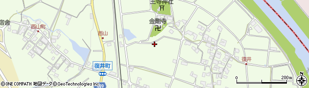 兵庫県小野市復井町周辺の地図