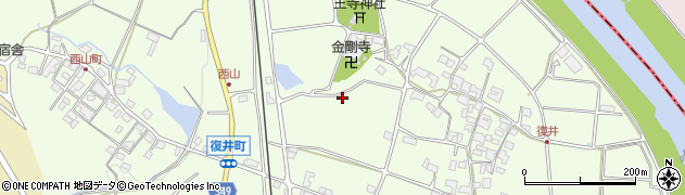 兵庫県小野市復井町周辺の地図
