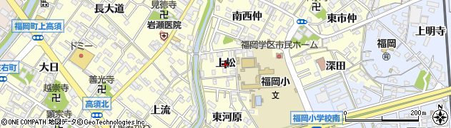 愛知県岡崎市福岡町（上松）周辺の地図