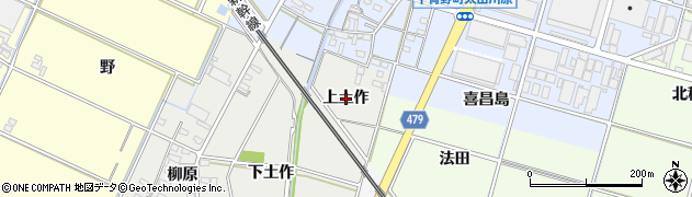 愛知県岡崎市福桶町（上土作）周辺の地図