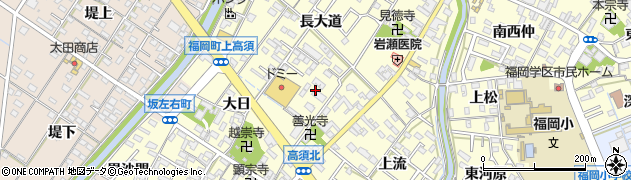 愛知県岡崎市福岡町（西後田）周辺の地図