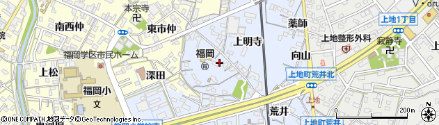 愛知県岡崎市上地町（丸根）周辺の地図