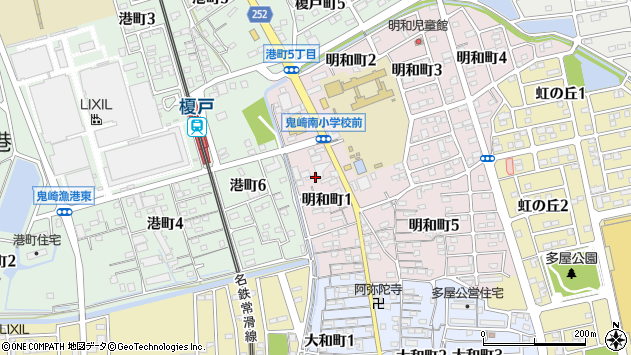 〒479-0841 愛知県常滑市明和町の地図