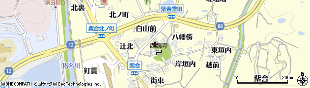 兵庫県猪名川町（川辺郡）紫合（宮本）周辺の地図