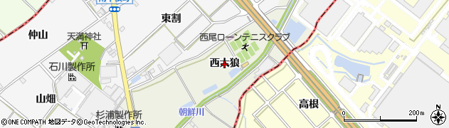愛知県西尾市米津町（西大狼）周辺の地図
