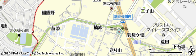 愛知県幸田町（額田郡）坂崎（楠木）周辺の地図