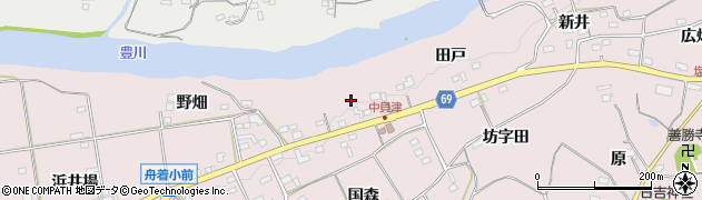 愛知県新城市日吉（中貝津）周辺の地図