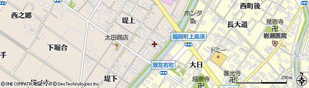 愛知県岡崎市坂左右町堤上85周辺の地図