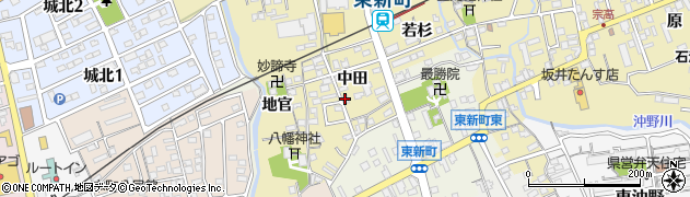 愛知県新城市平井（中田）周辺の地図