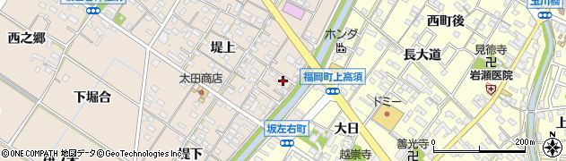 愛知県岡崎市坂左右町堤上77周辺の地図