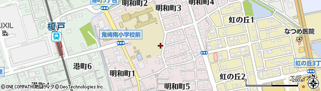 愛知県常滑市明和町周辺の地図