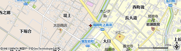 愛知県岡崎市坂左右町堤上76周辺の地図