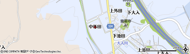 愛知県岡崎市池金町（中外田）周辺の地図