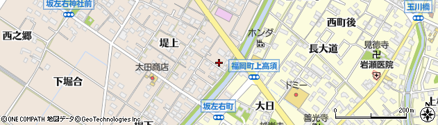 愛知県岡崎市坂左右町堤上68周辺の地図