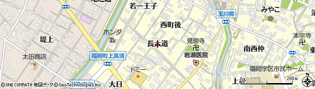 愛知県岡崎市福岡町（長大道）周辺の地図