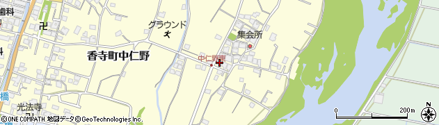 兵庫県姫路市香寺町中仁野608周辺の地図