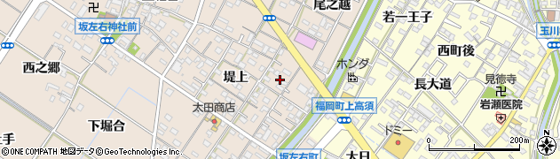 愛知県岡崎市坂左右町堤上70周辺の地図