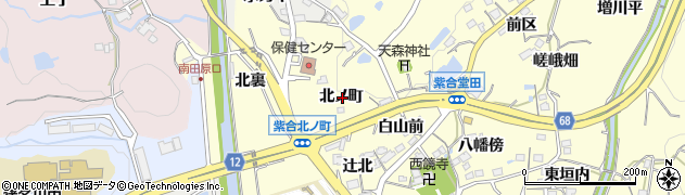 兵庫県川辺郡猪名川町紫合北ノ町周辺の地図
