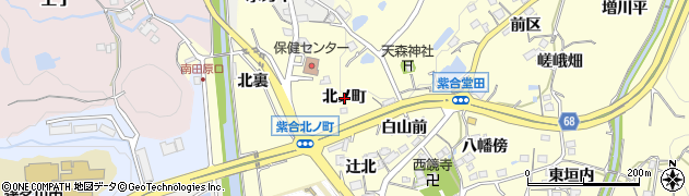 兵庫県猪名川町（川辺郡）紫合（北ノ町）周辺の地図