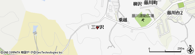 愛知県岡崎市藤川町（三ツ沢）周辺の地図