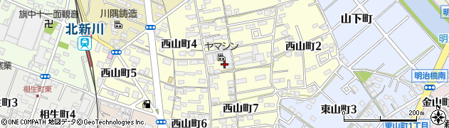 愛知県碧南市西山町周辺の地図