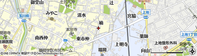 愛知県岡崎市福岡町楠21周辺の地図